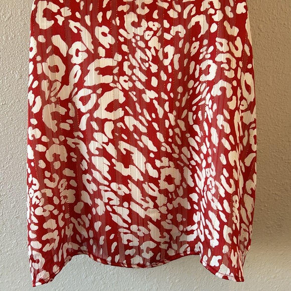 NWOT Tyche Red & White Animal Print Slip Dress - Picture 10 of 16